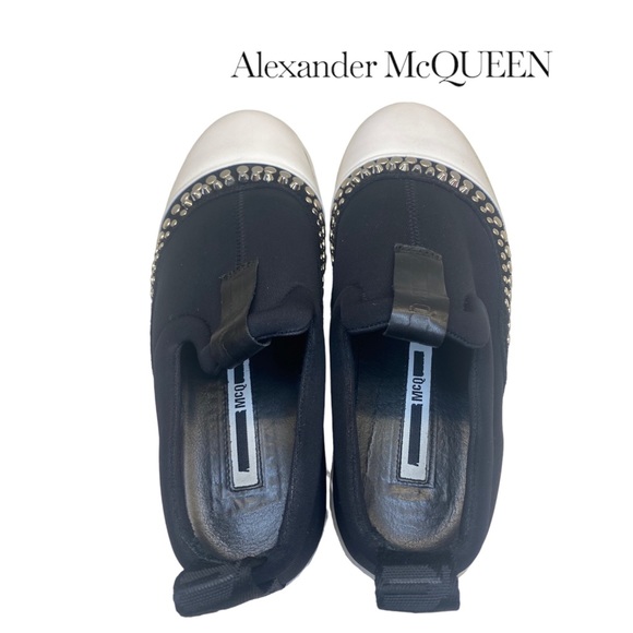 McQ by Alexander McQueen Loafers Slippers Studded Slip-Ons Size EU 39 AU 8 + bag - Picture 5 of 14